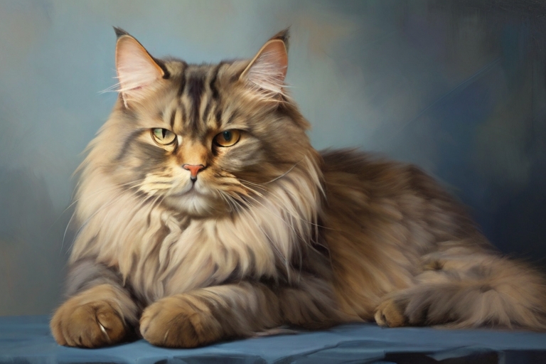 maine coon cat, light background